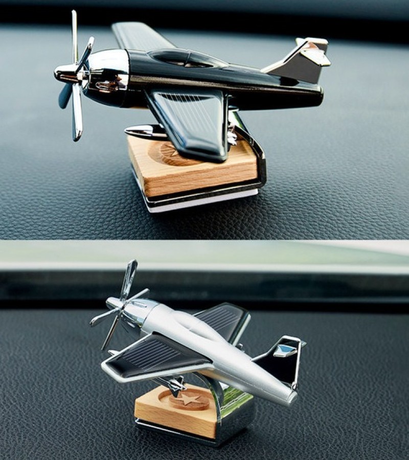 Solar Powered Car Perfume Diffuser/Dispenser | Aeroplane Glider Design, Auto Rotation Fan | For Car